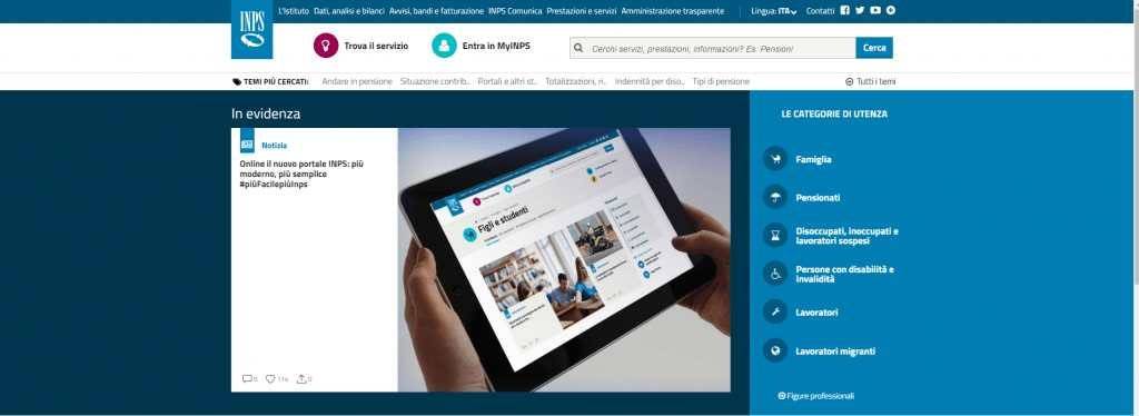 Online il nuovo sito dell'Inps