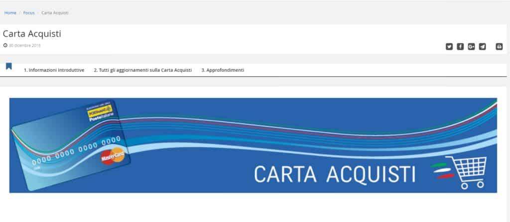 Carta Acquisti 2018 Inps