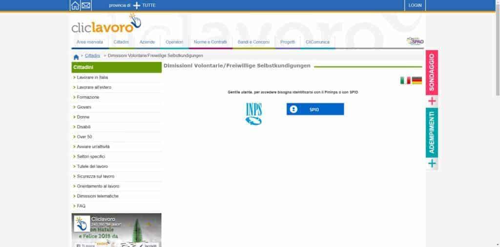 Dimissioni volontarie 2018