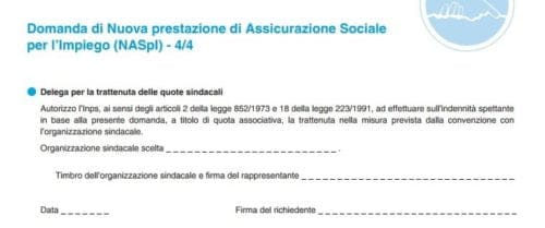 Disdetta trattenuta sindacale Naspi - Come revocare la trattenuta sindacale