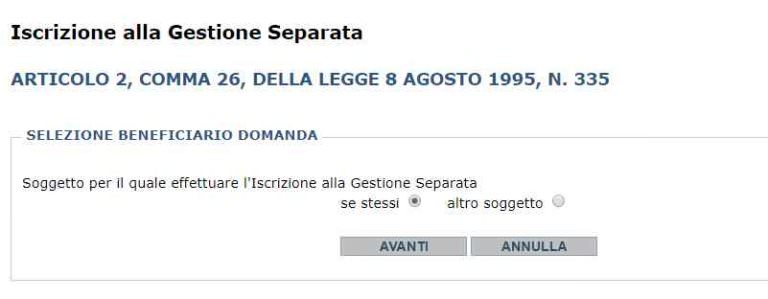 Inps Iscrizione Gestione Separata Senza Pin