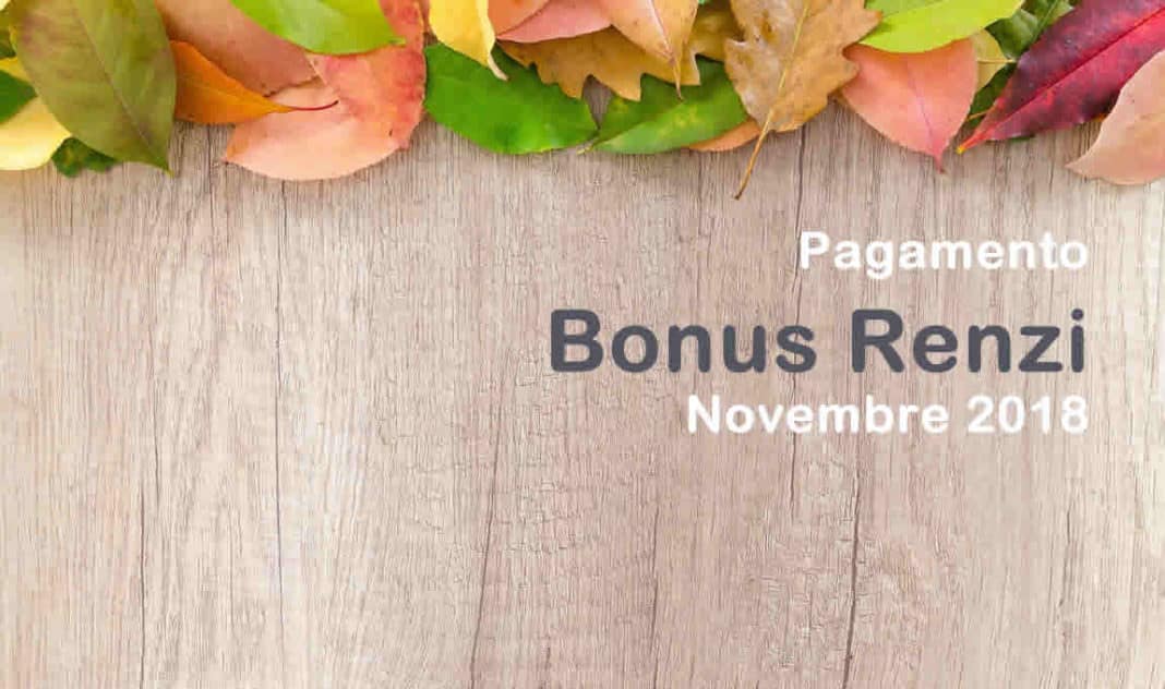 Tutte le info sui pagamenti del Bonus Renzi a Novembre 2018