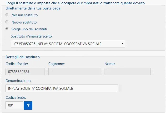 Scegli il sostituto d'imposta 730 2019