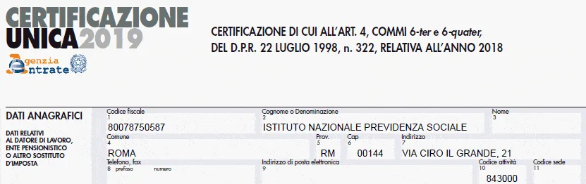 Sostituto d'imposta Inps