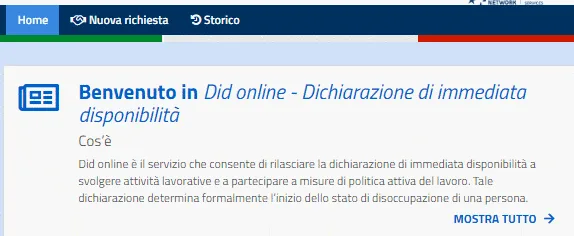 Nuova richiesta DID Anpal
