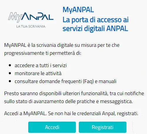 Servizi online My Anpal