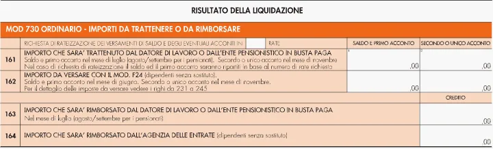 Risultato della dichiarazione 730 pensionati 2020
