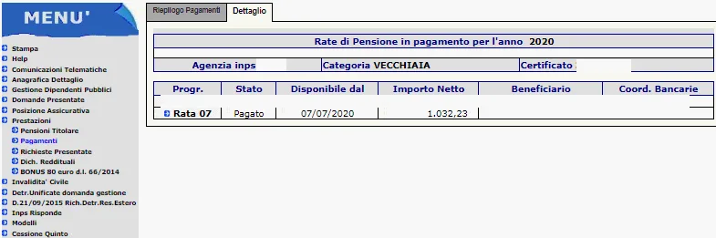 Primo pagamento pensione Quota 100