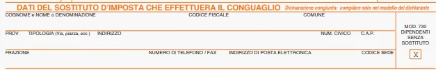 Modulo 730 senza sostituto di imposta