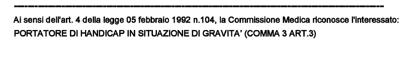 Verbale portatore di handicap