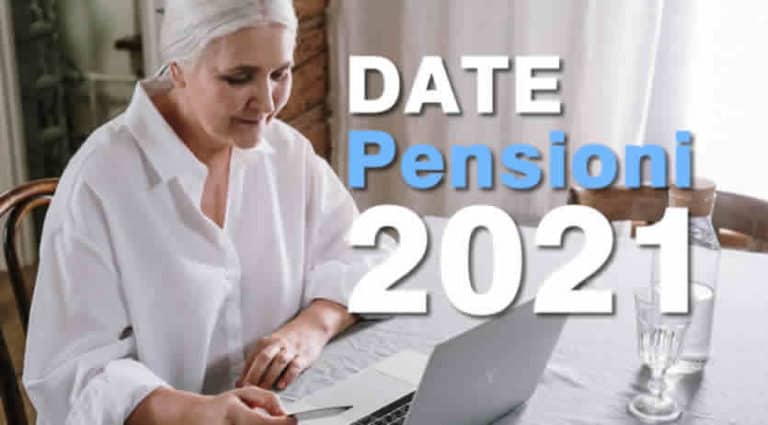 Calendario pagamento pensioni Inps 2021 Date pagamenti