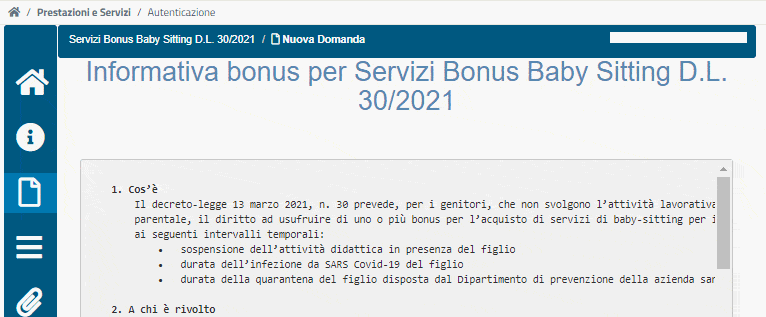 Informativa Bonus baby sitting 2021 Inps