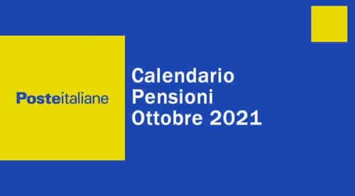 calendario ufficiale poste italiane ottobre 2021