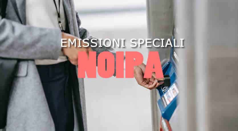 Emissioni speciali Noipa Arretrati di Settembre e Ottobre 2021
