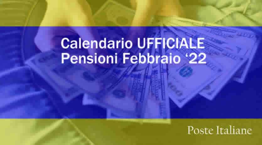 Poste Pensioni a Febbraio 2022 con anticipo