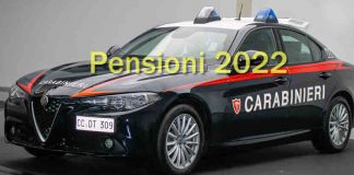 Pensioni 2022 covid consegna carabinieri