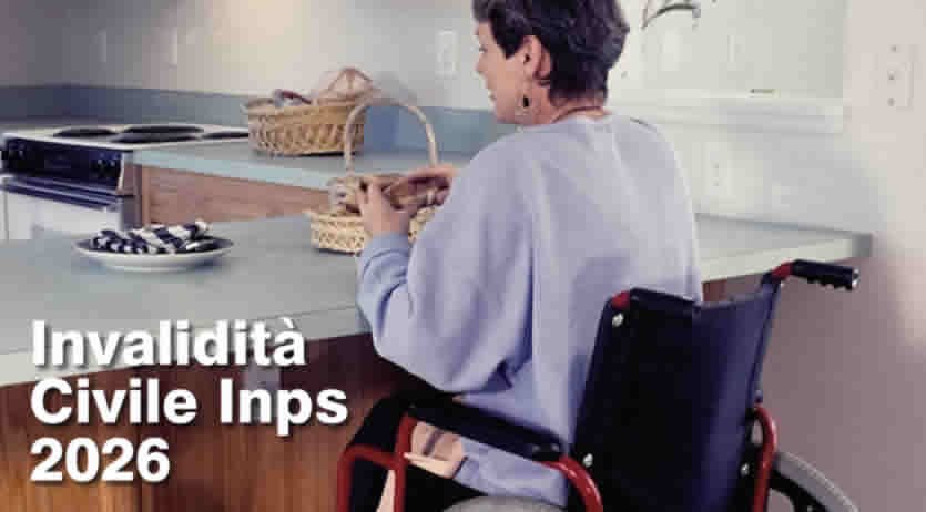 Pensione invalidità civile 2026 - importi Inps ad Invalidi civili