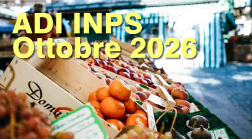 ADI Inps Ottobre 2026 in pagamento - data ricarica