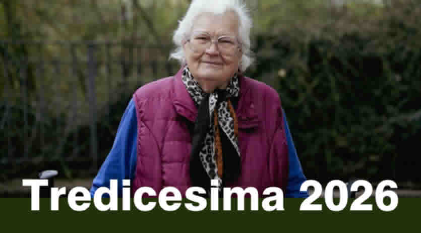 tredicesima 2026 pensione inps da quando